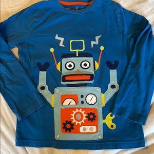 Mini boden Long sleeve robot appliqué T-shirt 7-8